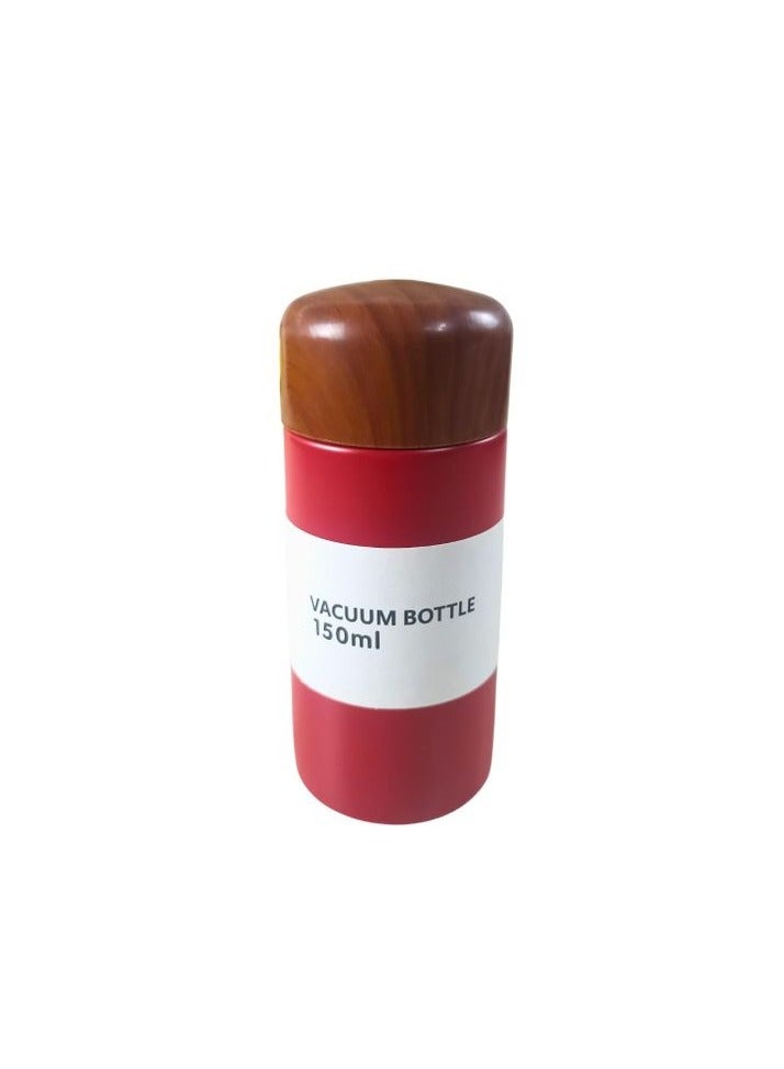 High Quality Stainless Steel Mini Water Cup With Wooden Design (red, 150ml) - Image 1