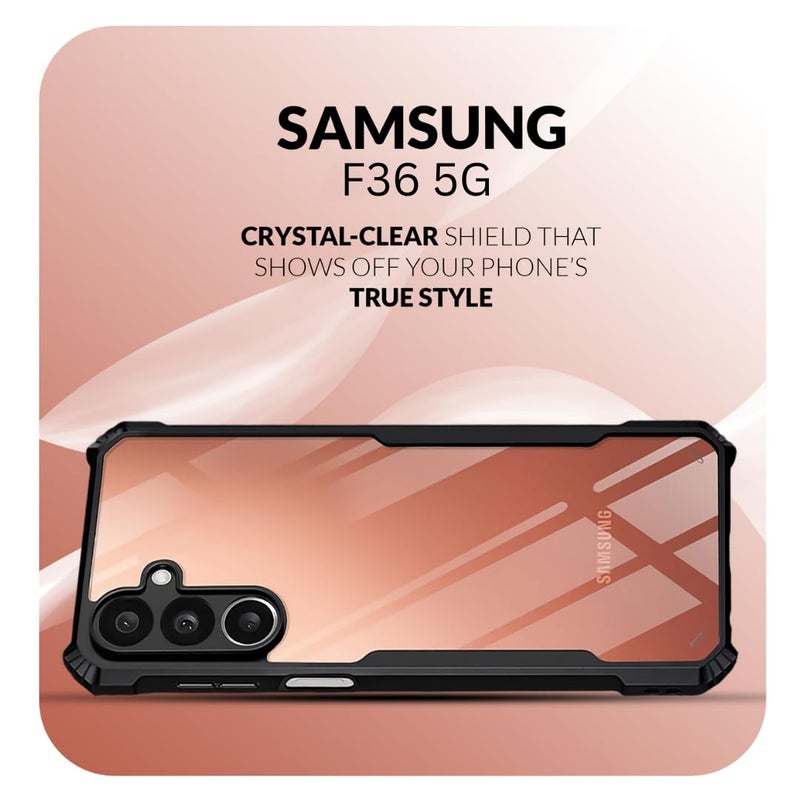 ShieldTech Back Cover Case + Screen Protector for Samsung Galaxy F36 5G | Transparent Black | TPU & PC Anti Yellow Mobile Phone Case Cover for Samsung Galaxy F 36 / F36 5G | 360 Degree Protection - Image 5