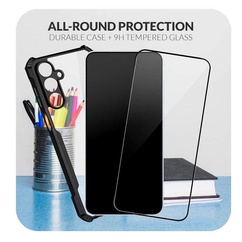 ShieldTech Back Cover Case + Screen Protector for Samsung Galaxy F36 5G | Transparent Black | TPU & PC Anti Yellow Mobile Phone Case Cover for Samsung Galaxy F 36 / F36 5G | 360 Degree Protection - Image 4