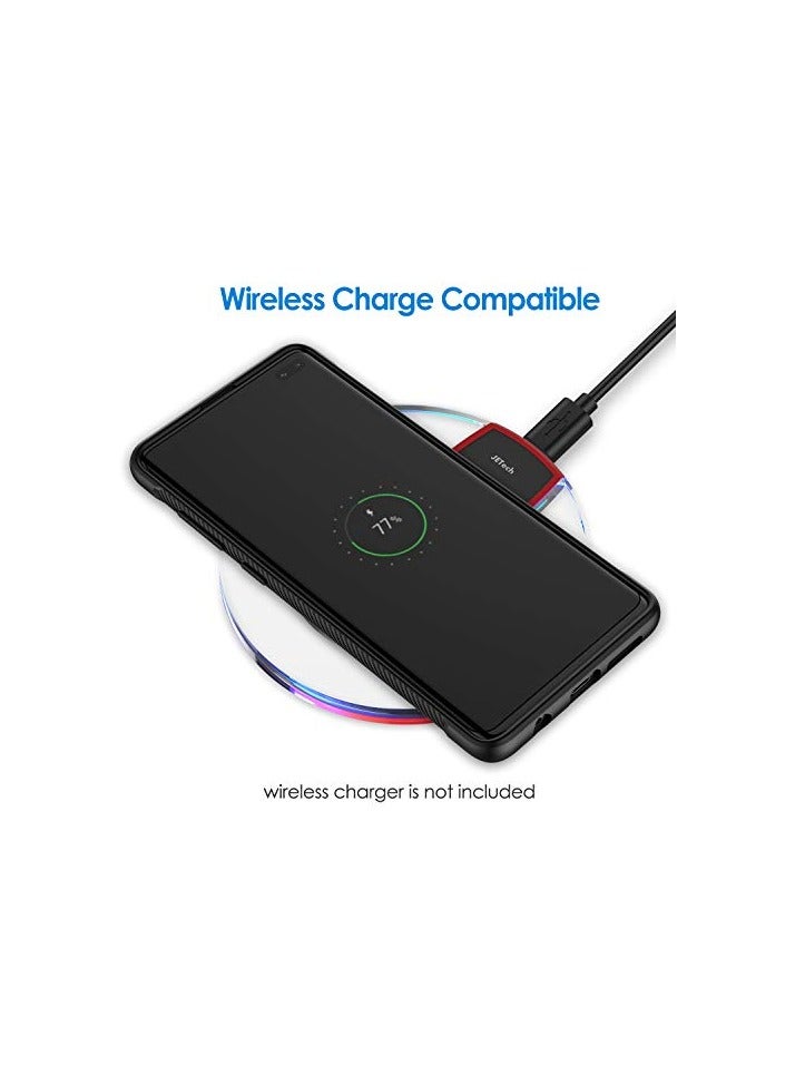 جي تيك حافظة JETech رفيعة لهاتف Samsung Galaxy S10 Plus S10+، غطاء هاتف رفيع ممتص للصدمات وتصميم من ألياف الكربون (أسود) - Image 3