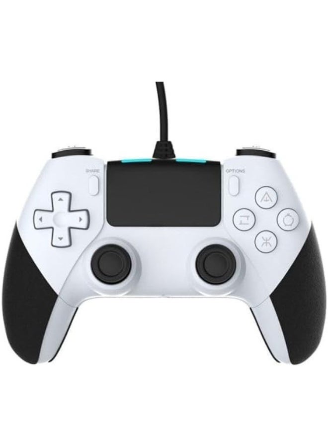 Wired Controller for PS4 and PC – Vibration Function, Compatible with Windows 10 & 8, White - Image 2