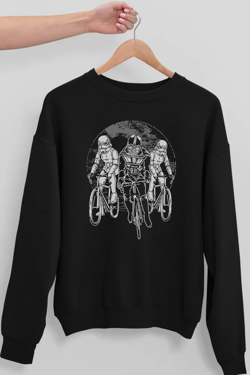 روك اند رول Star Bikers Black Crew Neck Thick Men's Sweatshirt