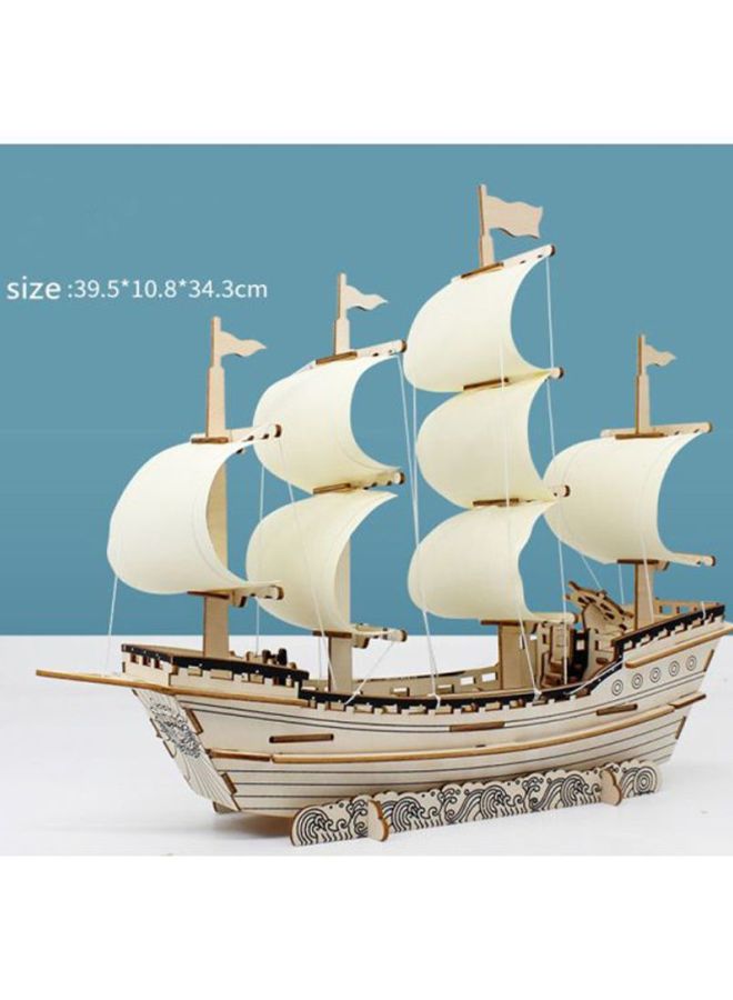 3D اللغز الخشبي القارب الشراعي نموذج مجموعة للبالغين ، DIY سفينة سلالة مينغ ، جمعية الخشب المصنوعة يدوياً - Image 2