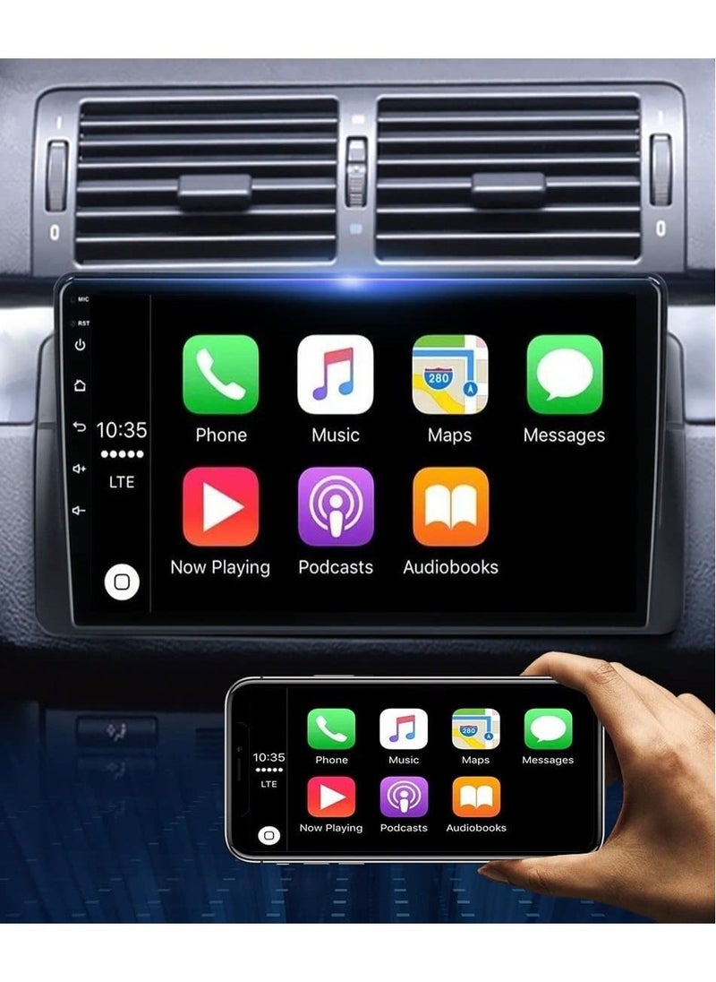 Android Screen For BMW E46 1998 To 2006 4GB RAM Octa-Core processor Carplay Android Auto Wireless built In DSP GPS AHD Reversing Camera Included QLED