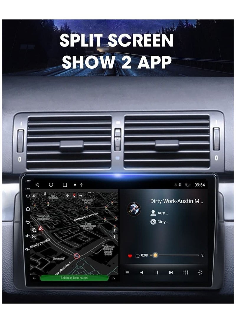 Android Screen For BMW E46 1998 To 2006 4GB RAM Octa-Core processor Carplay Android Auto Wireless built In DSP GPS AHD Reversing Camera Included QLED