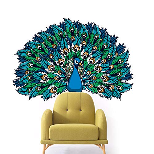 StickMe 'Beautiful - Peacock - King Of Birds - Nature - Creative - Colorful Wall Reusable Self-Adhesive Sticker ' -Sm607 (Multi Colour, Vinyl - 85Cm X 65 Cm) - Image 3