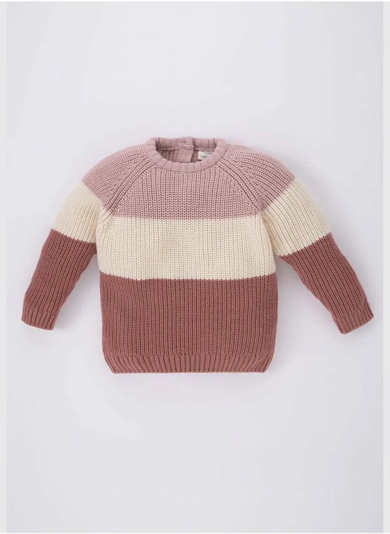 ديفاكتو BabyGirl Crew Neck Long Sleeve Tricot Pullover