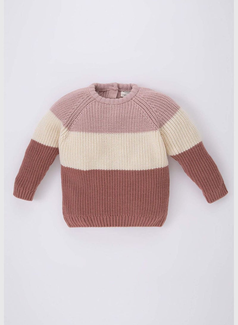 DeFacto BabyGirl Crew Neck Long Sleeve Tricot Pullover - Image 1