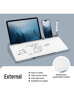 Loukin Glass Desktop Whiteboard, 15.3" X 5.6" Desktop Dry Erase Board With Dotted And Graduated Surface, Desktop Buddy, Great For Design And Drawing, 3 Markers And 1 Dry Erase Eraser Included (Grey)  - Image 3