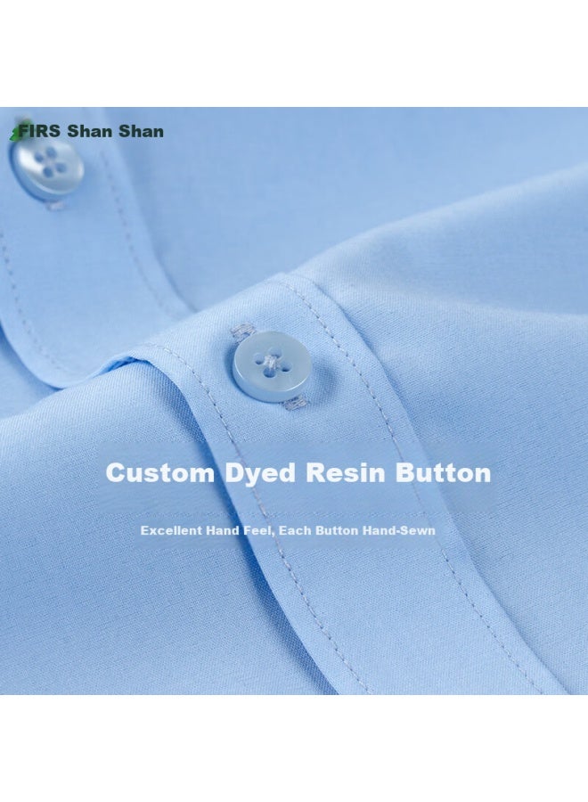 Firs Men'S Modal Wrinkle-Free Anti-Wrinkle Business Long Sleeve Shirt Casual Formal Shirt Gray 19203 41 - Image 3