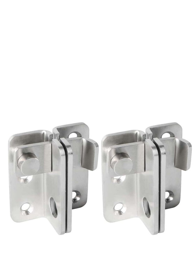 2 Pcs Flip Latch 3mm Thickened Heavy Duty Hasp Safety Door Lock Gate Latches for Double Window Barn Closet Drawer Cabinet Garage,Stainless Steel Brushed Nickel