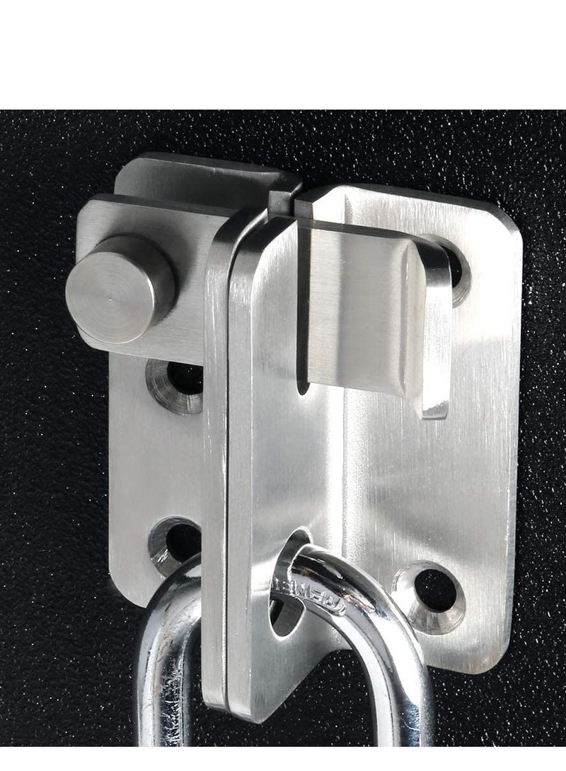 2 Pcs Flip Latch 3mm Thickened Heavy Duty Hasp Safety Door Lock Gate Latches for Double Window Barn Closet Drawer Cabinet Garage,Stainless Steel Brushed Nickel