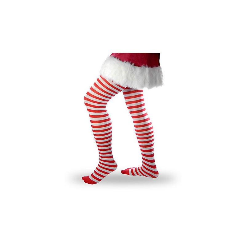 Rubies Christmas Red and White Striped Tights for Adults, Women's Standard - Image 2
