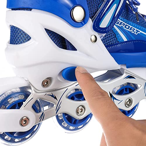 SELLMONK Inline Skates Size Adjustable All Pure PU Strong Wheels Aluminium with LED Flash Light on Wheels, Skating Boy Age Group 6-15 Years (Black) - Image 4