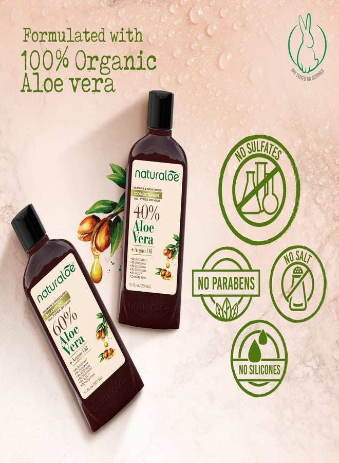 Naturaloe - Repairs & Moistures Shampoo - 100% Vegan Formula Infused with 60% Aloe Vera Gel + Argan Oil, EcoFriendly, Cruelty Free, No Parabens, No Silicones, No Sulfates - 12 fl oz - Image 4