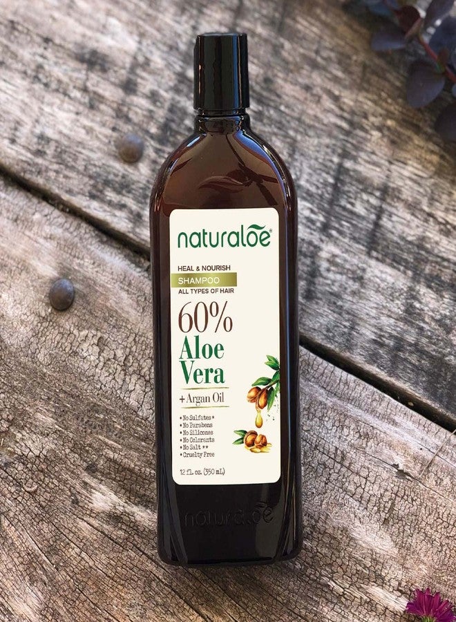 Naturaloe - Repairs & Moistures Shampoo - 100% Vegan Formula Infused with 60% Aloe Vera Gel + Argan Oil, EcoFriendly, Cruelty Free, No Parabens, No Silicones, No Sulfates - 12 fl oz - Image 3
