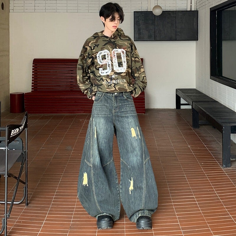 Unisex Classic Denim Jeans Loose Fit Daily Outdoor Wear - Image 3