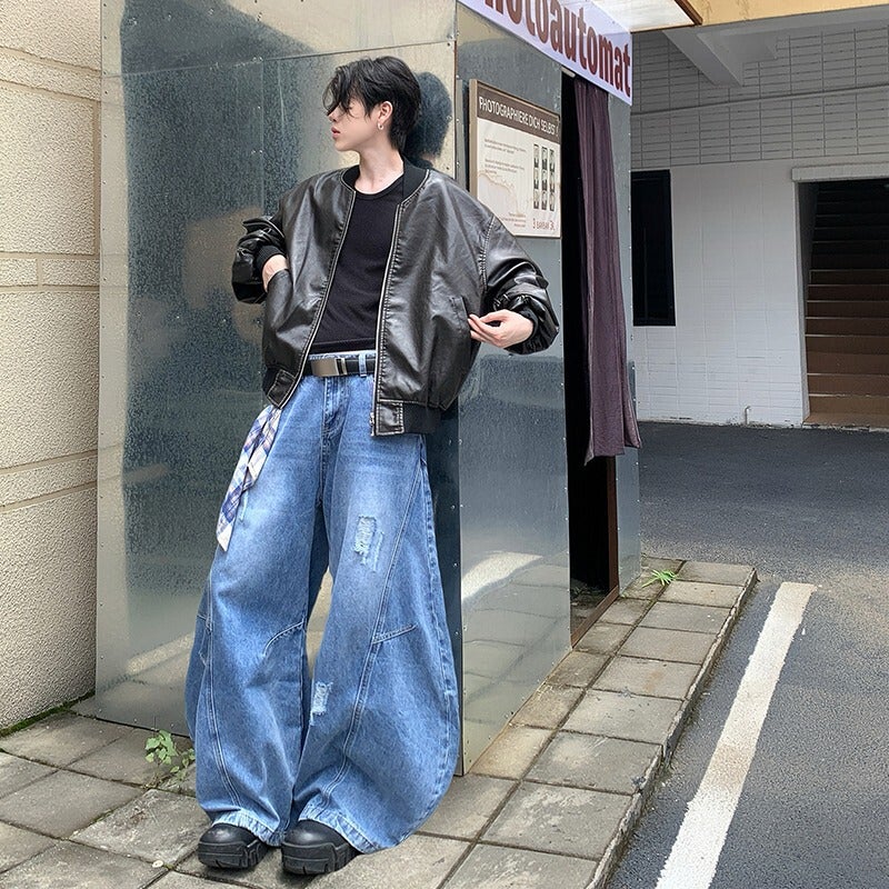 Unisex Classic Denim Jeans Loose Fit Daily Outdoor Wear - Image 5