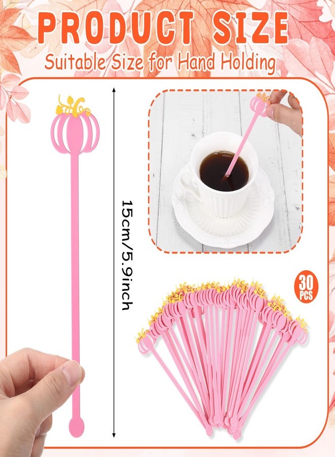 بوتشن مجموعة بوتشن من 30 قطعة من أعواد تقليب المشروبات على شكل يقطين، مصنوعة من البلاستيك، قابلة لإعادة الاستخدام، بطول 5.9 بوصة، مثالية لتحضير القهوة والكوكتيلات، وتزيين ركن الشاي والقهوة في الخريف. - Image 3