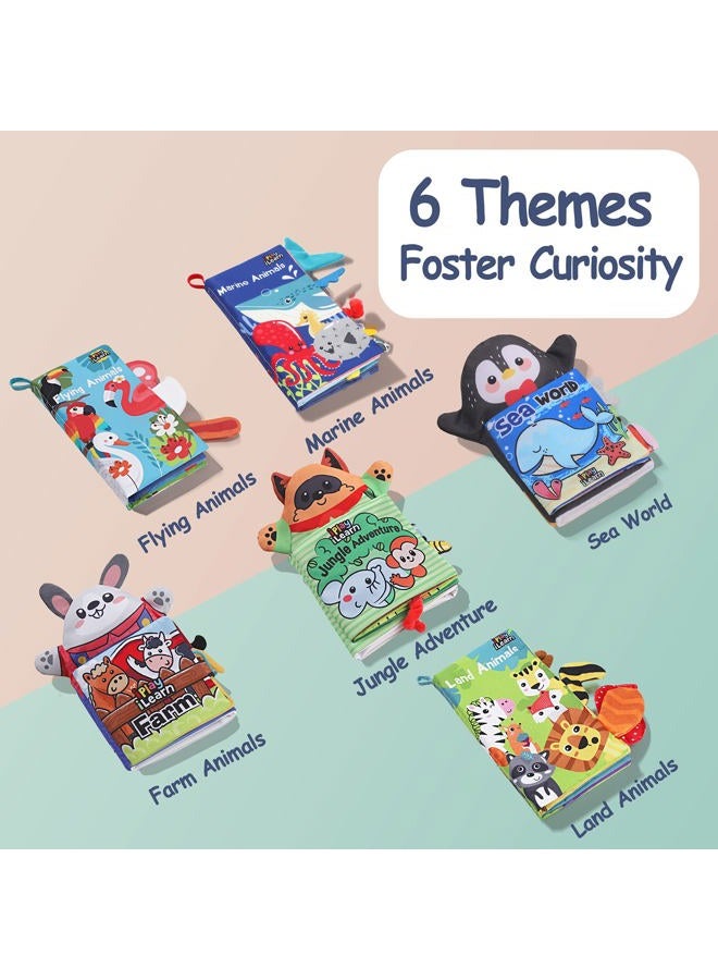 iPlay, iLearn Soft Baby Books, Infant Touch & Feel Cloth Book Set, Toddler Fabric Crinkle Sensory Toys, Newborn Babies Easter Basket Stuffers Birthday Gifts for 6 9 12 18 Month 1 2 3 Year Old Boy Girl - Image 3