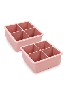 BLACKSTONE Silicone Ice Tray, 2 Piece Set, Ice Cube Mould Peach Color 4 Cubes  - Image 1