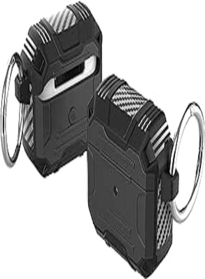 Compatible with AirPods 3 Case Cover (2021) | Full-Body Rugged Protective AirPods 3rd Generation Case TPU Shockproof Non-Slip airpod case with Keychain| Support Wireless Charging Case (Black)