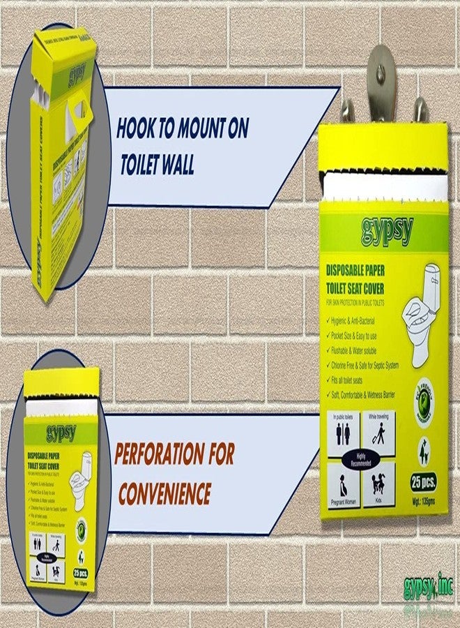 gypsy inc Gypsy Disposable Paper Toilet Seat Covers -75 Sheets (3 x 25) | Flushable & Nature Friendly | Travel Pack For Skin Protection In Unhygienic Public Toilets. - Image 4