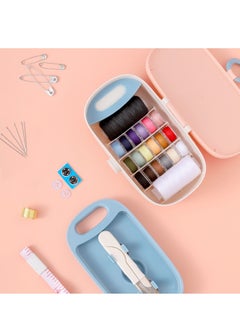 KASTWAVE Sewing Kit, Advanced Home Sewing Supplies Complete Kit, DIY Portable Multifunctional Double Layer Needle and Thread Storage Box Pink  - Image 2