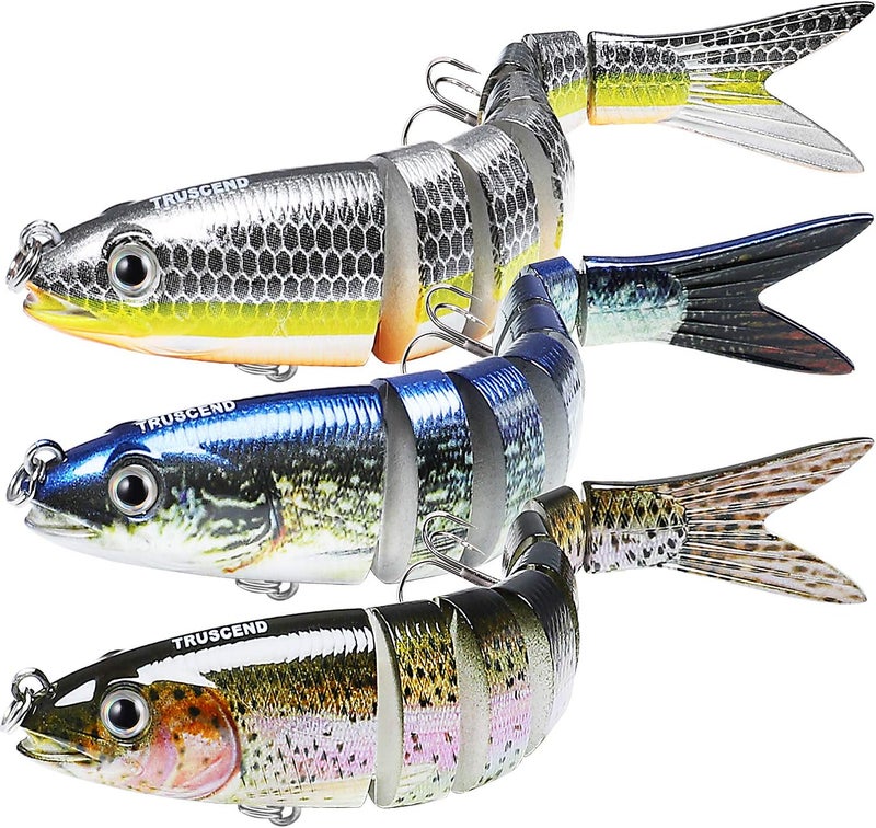 TRUSCEND Easy Catch Swimmax, Magic Noisy Turbulent Wiggling and Vibrating Actions for More Bites, Segmented Swimbait Jointed by Dyneema Strongest Fiber, Lifelike Fishing Lures for Relax Family Fishing - Image 1