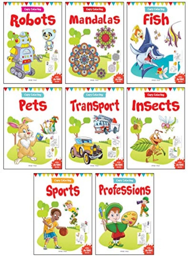 Let's Colour Copy Colouring Boxset : Pack of 8 Books (Transport, Professions, Pets, Fish, Insects, R