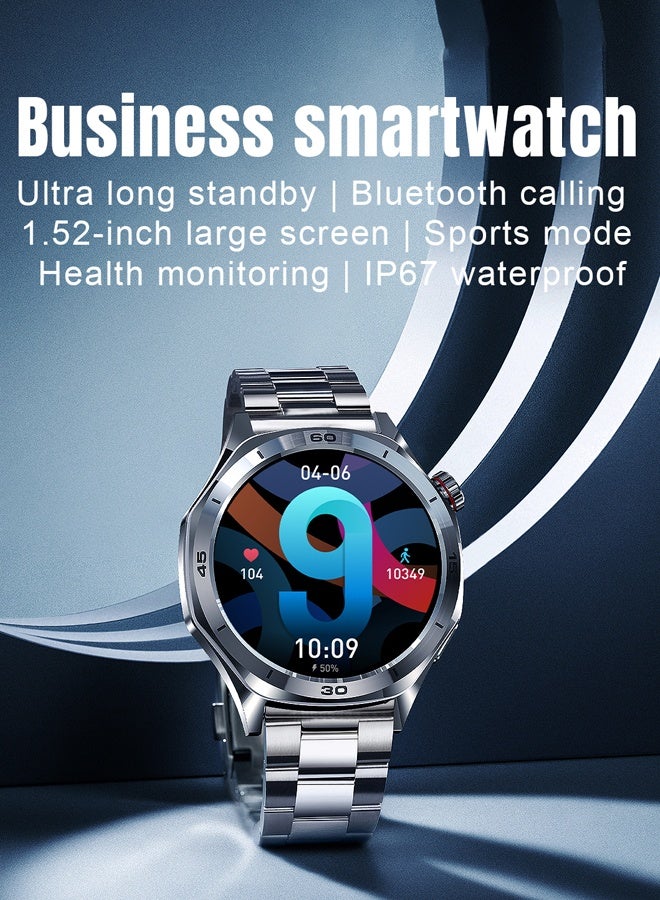 RollsTimi  Men's 1.52-Inch Smart Bluetooth Watch, Full-Screen Touch, Smartwatch , Sleep Monitoring, Multiple Sports Modes, RT-i129 - Image 2