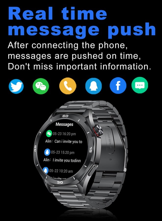 RollsTimi  Men's 1.52-Inch Smart Bluetooth Watch, Full-Screen Touch, Smartwatch , Sleep Monitoring, Multiple Sports Modes, RT-i129 - Image 4