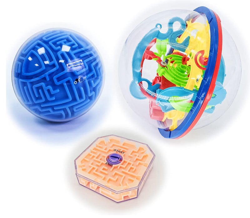 SOBIVA 3D Puzzle Game Ball and Mini Cube 3D Maze Ball Brain Teaser Puzzles Sphere Globe Game and Training Labyrinth Toy Gifts for Kids Educational Toy - Image 4