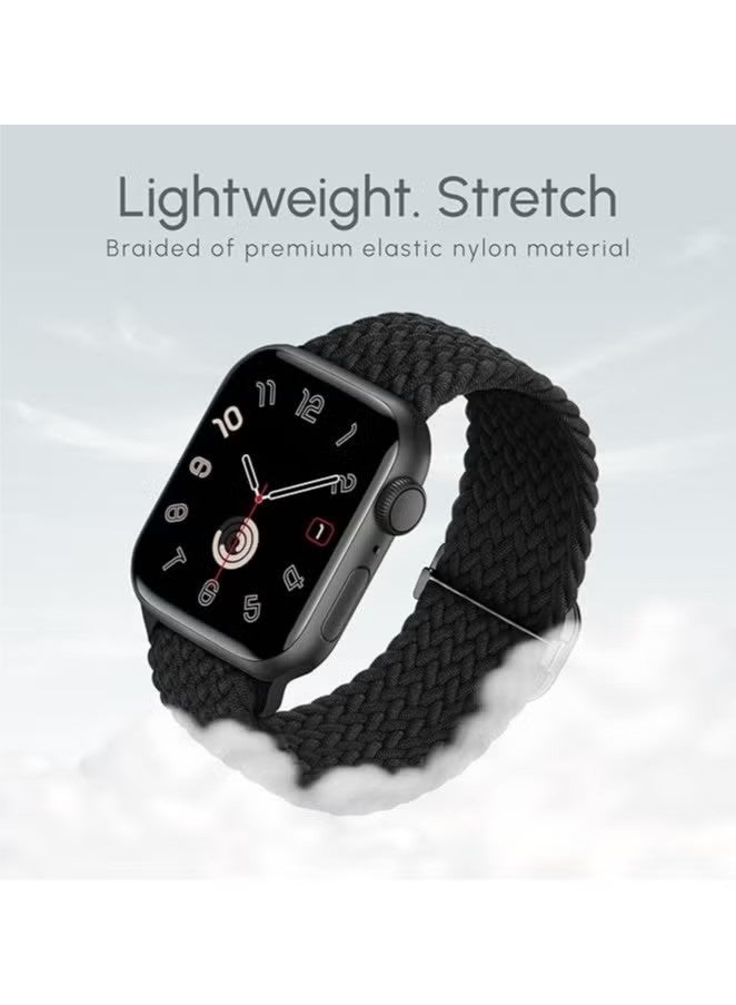 Braided Stretchy Strap Compatible for Apple Watch Band 44mm 45mm 46mm 49mm Elastic Nylon Sport Strap Wristband for Compatibility iWatch Series 11/10/9/8/7/6/5/4/Ultra/Ultra2/Ultra3/SE/SE1/SE2 - Image 2