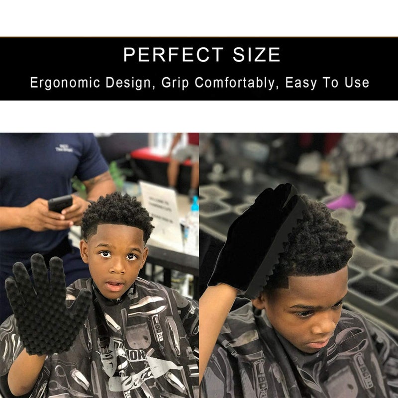 Supaze Curling Sponge Glove with Hair Twist Comb for Natural Curls - Men and Women - Image 4