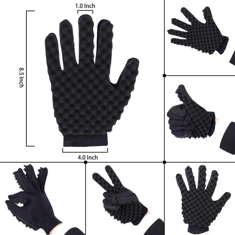 Supaze Curling Sponge Glove with Hair Twist Comb for Natural Curls - Men and Women - Image 2