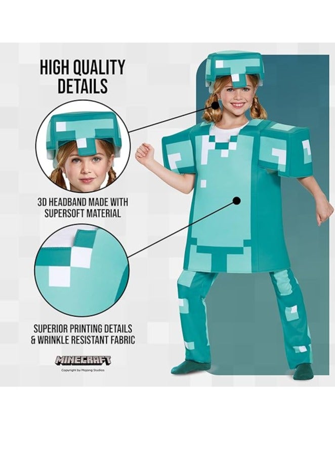 cos clothing my world green performance clothing stage costume mini world suit minecraft - Image 4