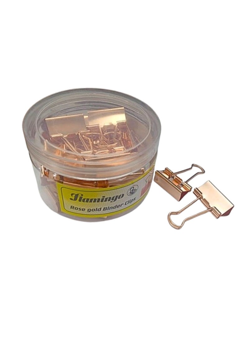 Flamingo Binder Clips Rose Gold 32mm  Metal Binder Clips Photo Clips for Home and Office Supplies Assorted Jumbo Paper Clip Holder for Files, Papers, Office Supply 24pcs - Image 1