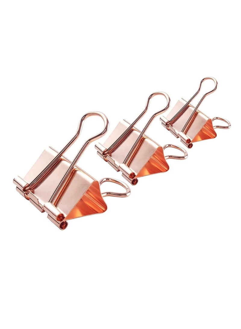 Flamingo Binder Clips Rose Gold 32mm  Metal Binder Clips Photo Clips for Home and Office Supplies Assorted Jumbo Paper Clip Holder for Files, Papers, Office Supply 24pcs - Image 2