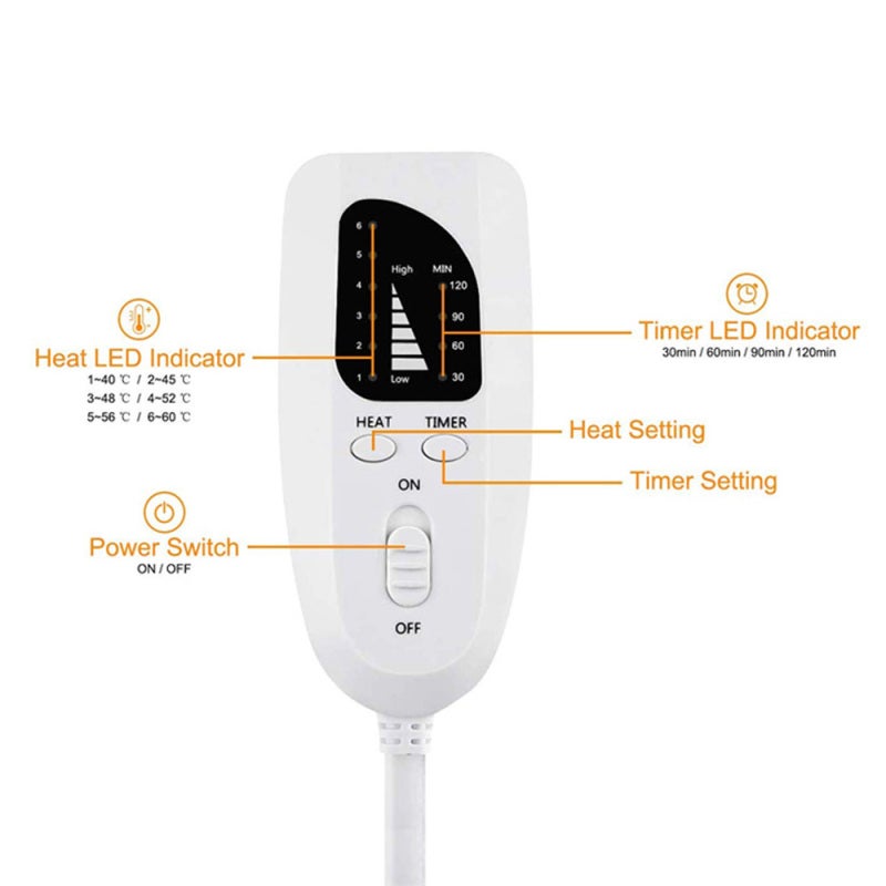 Heating Pad for Neck Back Waist Abdomen Shoulder Pain Relief Cramps Girl Menstrual with 6 Heat Levels 4 Timer Setting Heating Therapies 37inch * 22inch Silvery Grey - Image 2