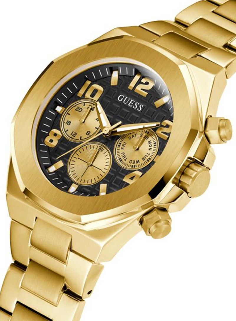 GUESS Men’s Empire Chronograph Gold Stainless Steel Watch GW0489G2 - 46mm - Image 4