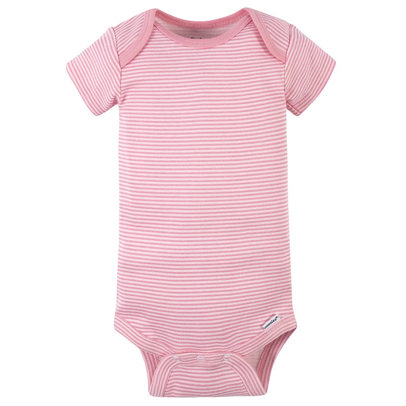 Gerber Baby Girls 8-pack Short Sleeve Onesies Bodysuits Shirt, Leopard Pink, 3-6 Months US - Image 2