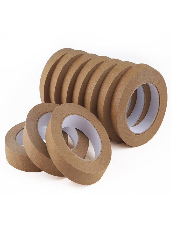 Lichamp 10 Pack Brown Painters Tape 1 inch, Medium Adhesive Brown Masking Tape Bulk Multi Pack, 1 inch x 55 Yards x 10 Rolls (550 Total Yards) - Image 1