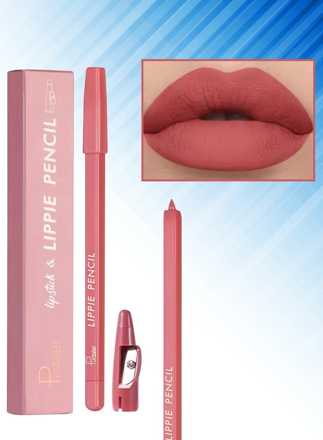 pudaier Lippie Pencil Lipstick with Sharpener Easy to Use Lip Makeup Soft Lipliner Pencil Lip Liner Pencil Matte Waterproof Long Lasting Lipstick Lip Contour Makeup Lip Set Full Color 09 - Image 1