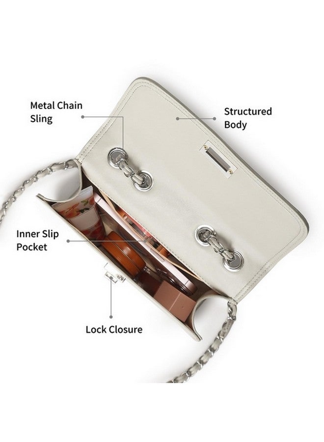 Fastrack Casual Sling Bag with Lock Closure for Girls, Medium Size with Internal Organiser and Metal Chain Strap, Made with High-Quality Faux Leather - Image 3