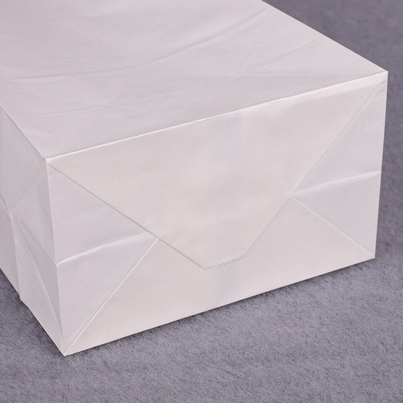 50 Pcs Kraft Paper Bags Food Grade White 21x12x7cm Square Bottom For Bakery Candy - Image 3