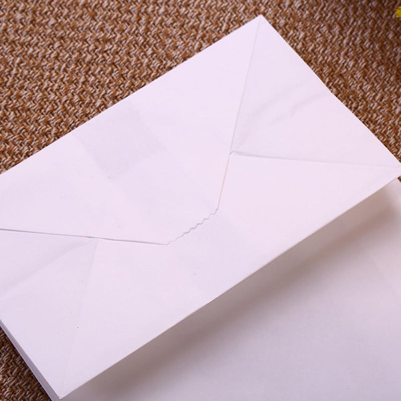 50 Pcs Kraft Paper Bags Food Grade White 21x12x7cm Square Bottom For Bakery Candy - Image 4