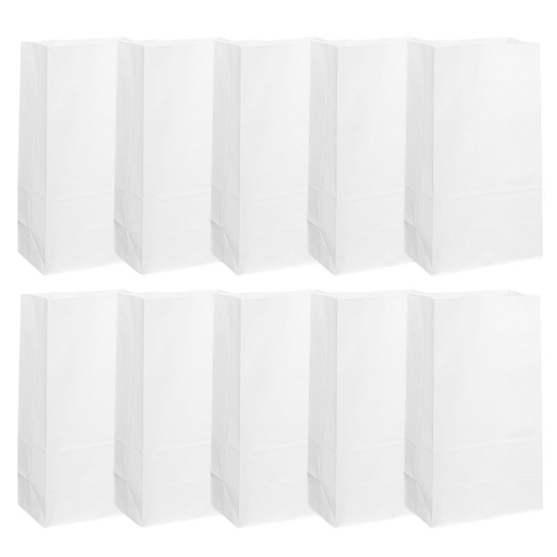 50 Pcs Kraft Paper Bags Food Grade White 21x12x7cm Square Bottom For Bakery Candy - Image 2