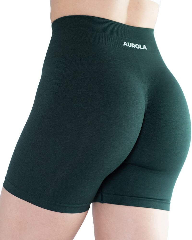 AUROLA Intensify Workout Shorts for Women Seamless Scrunch Short Gym Yoga Running Sport Active Exercise Fitness Shorts(S,Ponderosa Green) - Image 3