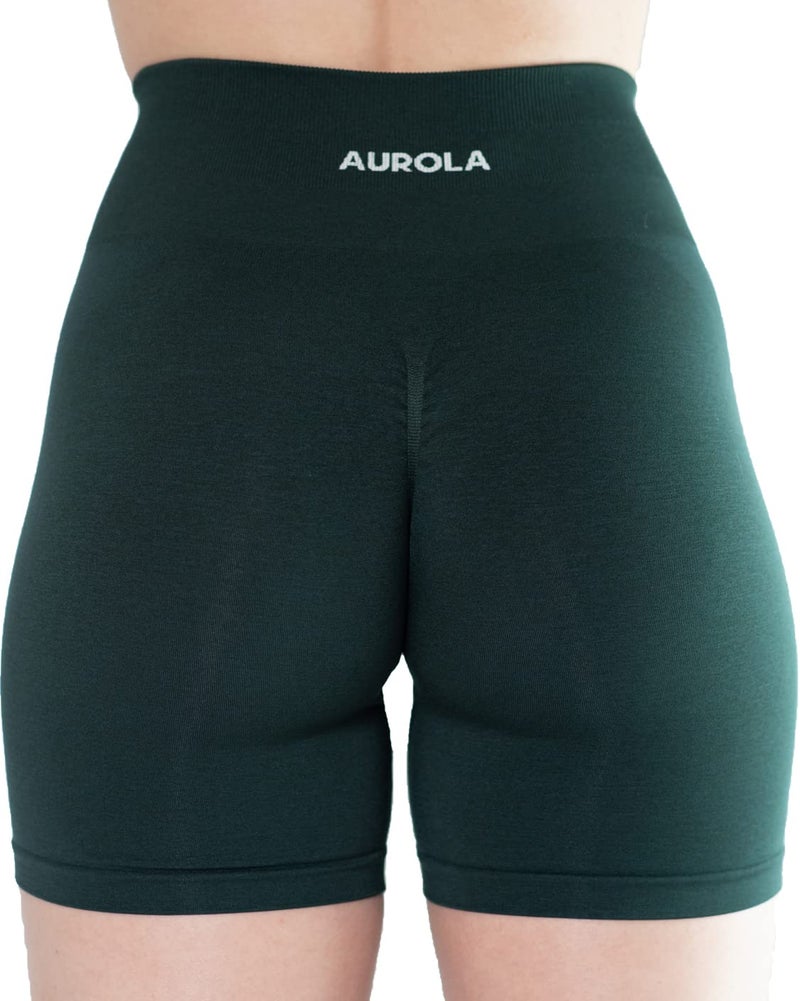 AUROLA Intensify Workout Shorts for Women Seamless Scrunch Short Gym Yoga Running Sport Active Exercise Fitness Shorts(S,Ponderosa Green) - Image 2